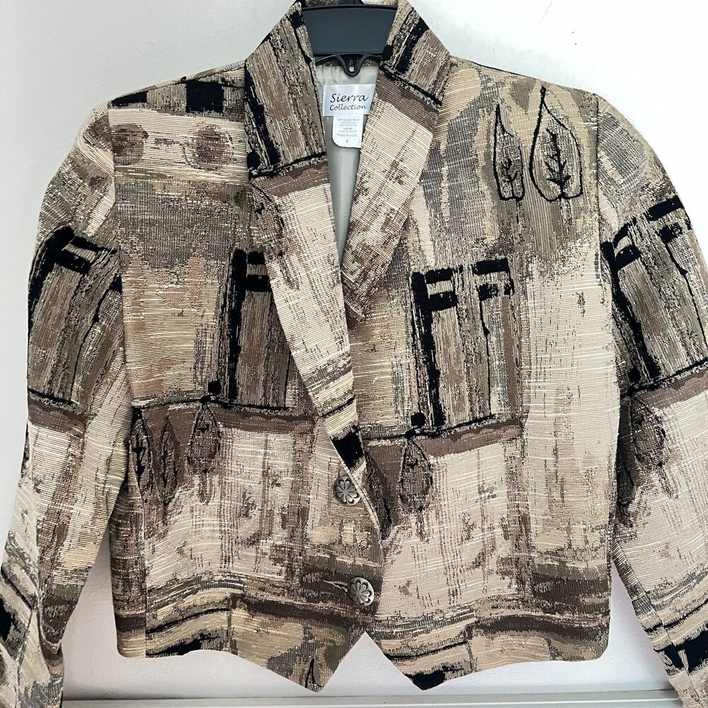 Vintage Sierra Collection Bolero Jacket S Tapestry Cotton blend USA NWOT